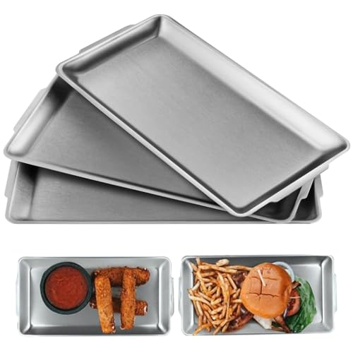 HASTHIP 3Pcs Food Serving Tray 304 Food Grade Food Plates 36x20cm Rectangle Deli Serving Plate Party Plates Big Size Food Plates Food Serving Tray for Wedding, Festivals, BBQ, Buffet HASTHIP 3Pcs Food Serving Tray 304 Food Grade Food Plates 36x20cm Rectangle Deli Serving Plate Party Plates Big Size Food Plates Food Serving Tray for Wedding, Festivals, BBQ, Buffet